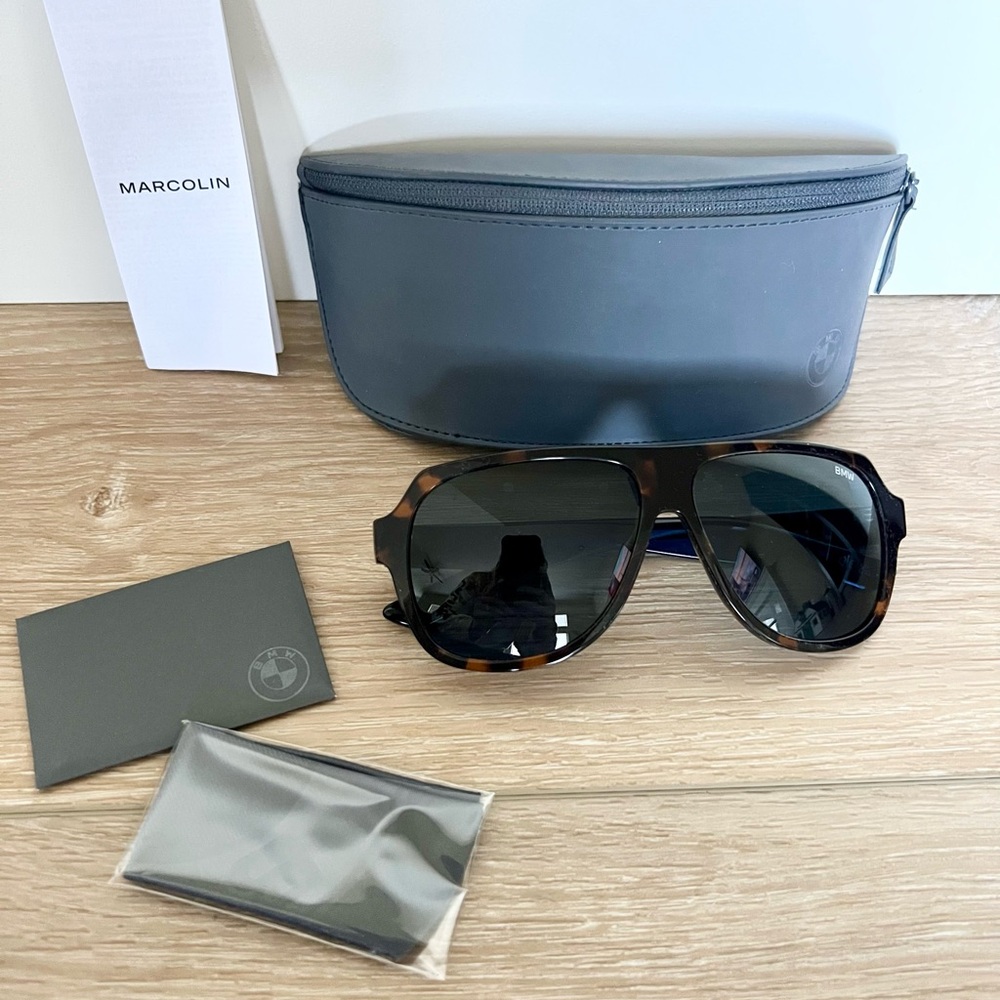 BMW Marcolin Tortoise Sunglasses with Case NWT